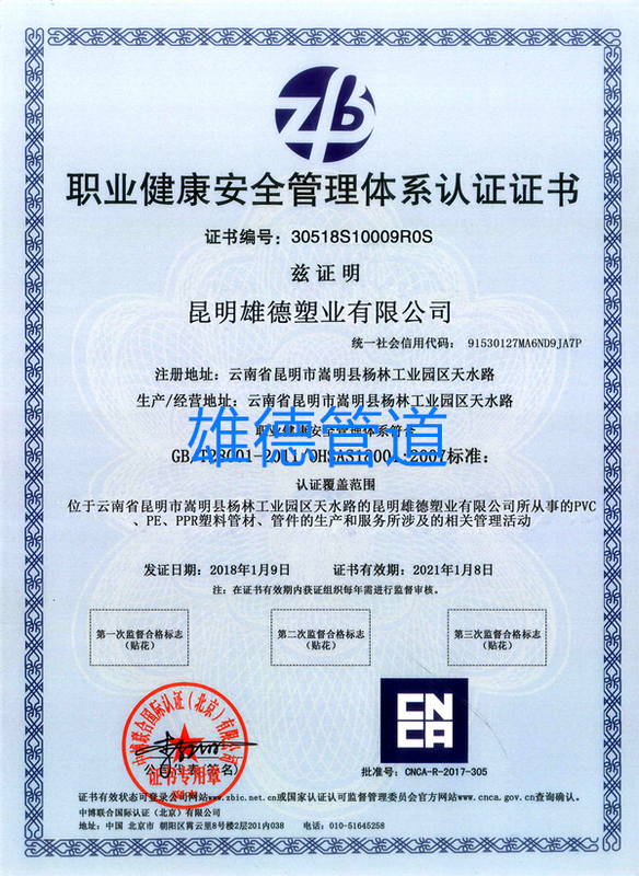 职业管理体系认证